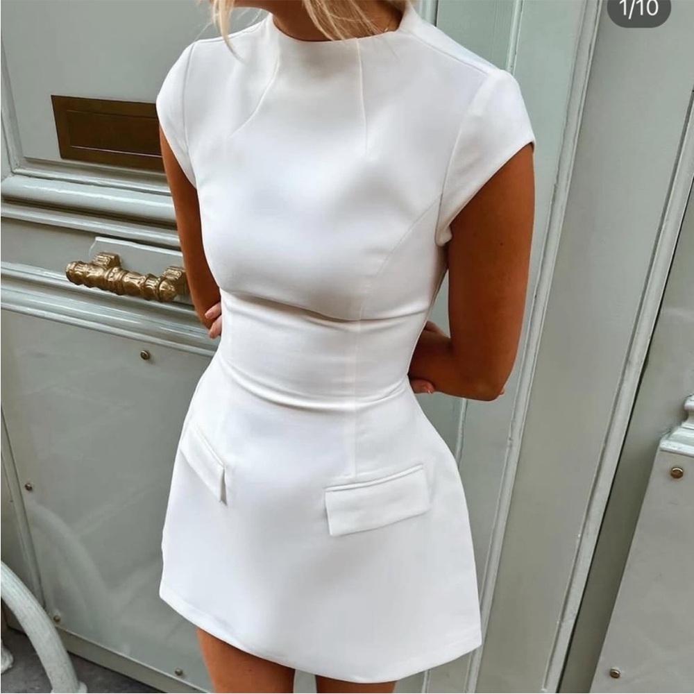 Rachel Parcell Elegant White Cap Sleeve Dress